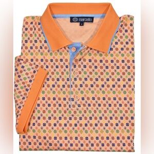 Marcello Orange Floral Men's Polo Shirt